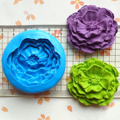 Vintage Cabbage Rose (42mm) Silicone Flexible Push Mold - Jewelry, Charms, Cupcake (Clay Fimo Casting Resins Wax Gum Paste Fondant) MD741