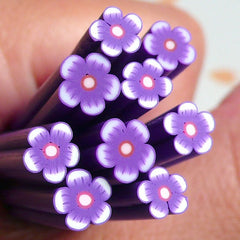 Polymer Clay Cane - Dark Purple Flower - for Miniature Food / Dessert / Cake / Ice Cream Sundae Decoration and Nail Art CFW056