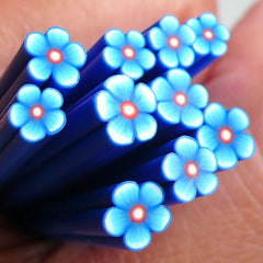 Polymer Clay Cane - Blue Flower - Miniature Food / Dessert / Cake / Ice Cream Sundae Decoration and Nail Art CFW032