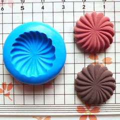 Silicone Flexible Mold Cookie Mold Round Swirl Biscuit 20mm Decoden Mold Kawaii Miniature Sweets Fimo Polymer Clay Cabochon Resin Wax MD186