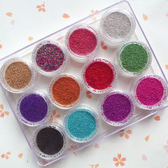 Nail Caviar Beads Microbeads Fake Cupcake Sprinkles Faux Candy Sprinkles Micro Marbles (12 assorted colors set) Kawaii Nail Decoration SPK02