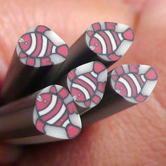 Polymer Clay Cane - Red Tropical Fish - for Miniature Food / Dessert / Cake / Ice Cream Sundae Decoration and Nail Art CAN005