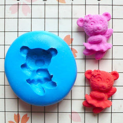 Dancing Lady Bear (17mm) Silicone Flexible Mold Push Mould Miniature Food Sweets Cupcake Jewelry Charms (Polymer Clay, Resin Candy) MD447