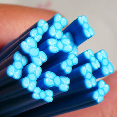 Polymer Clay Cane - Blue Bow / Bowtie - for Miniature Food / Dessert / Cake / Ice Cream Sundae Decoration and Nail Art CB11