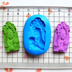 Madonna and Child Cameo Mold 29mm Silicone Flexible Mold Jewelry Pendant Mold Fimo Polymer Clay Resin Fondant Gumpaste Chocolate Mold MD629