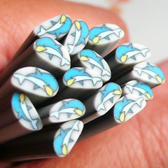 Polymer Clay Cane - Dolphin - for Miniature Food / Dessert / Cake / Ice Cream Sundae Decoration and Nail Art CAN002