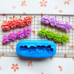 Vintage Flower / Chrysanthemum Barrette (49mm) Silicone Flexible Push Mold Miniature Food Sweets Jewelry Charms (Clay Fimo Gum Paste) MD621