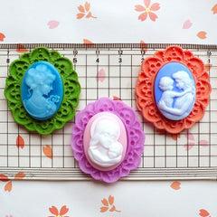 Ornate Victorian Frame Setting (40mm) Silicone Flexible Push Mold - Jewelry, Charms (Clay, Fimo, Epoxy, Soap, Gum Paste, Fondant, Wax) MD648