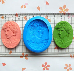 Crown Princess Cameo (40mm) Silicone Flexible Push Mold - Jewelry, Charms, Cupcake (Clay Fimo Casting Resins Wax Gum Paste Fondant) MD641