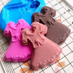 Silicone Flexible Mold Lady Dress Sugar Cookie Biscuit (26mm) Miniature Food, Sweets, Jewelry, Charms (Clay, Fimo, Gum Paste, Fondant) MD169