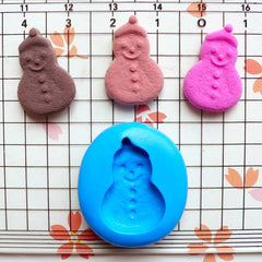 Snowman / Gingerbread Man Biscuit / Cookie (20mm) Silicone Flexible Mold - Miniature Food, Sweets, Jewelry, Charms (Clay, Resin) MD262
