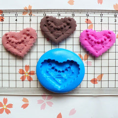 Cabochon Mold Lady Heart Cookie Biscuit 25mm Flexible Silicone Mold Miniature Sweets Deco Fimo Polymer Clay Jewelry Charm Kawaii Resin MD818
