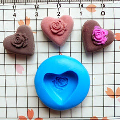 Kawaii Cabochon Mold Heart Chocolate Rose 15mm Flexible Silicone Mold Miniature Sweets Deco Fimo Polymer Clay Charms Resin Wax Fondant MD364