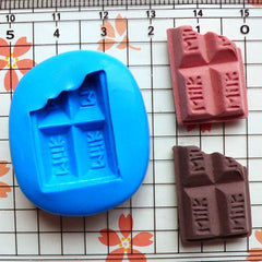 Flexible Silicone Mold Bitten Milk Chocolate Bar Mold 20mm Kawaii Deco Sweets Miniature Food Fimo Jewelry Charms DIY Mold Cabochon Wax MD356