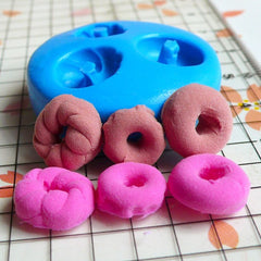Donut / Doughnut (3 pcs) (9 to 10mm) Silicone Mold Flexible Mold - Miniature Food, Cupcake, Jewelry, Charms (Resin Clay Fimo Fondant) MD247