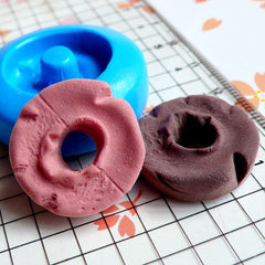 Flexible Silicone Mold Old Fashion Donut Mold Doughnut 21mm Miniature Sweets Deco Fimo Jewelry Charms Kawaii Cabochon Resin Wax Mold MD244