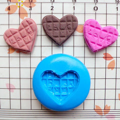 Decoden Mold Heart Love Cookie Chocolate 17mm Flexible Silicone Mold Miniature Sweets Deco Fimo Polymer Clay Charms Kawaii Cabochon MD366