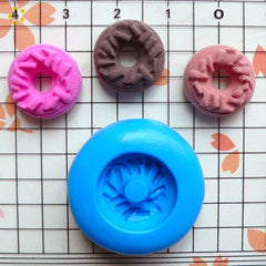 Donut Doughnut Mold w/ Sprinkles 14mm Flexible Silicone Mold Miniature Sweets Deco Polymer Clay Jewelry Charms Kawaii Cabochon Mold MD238