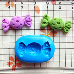 Candy Mold Bow Tie w/ Heart 24mm Flexible Silicone Mold Decoden Kawaii Miniature Sweets Push Mold Fimo Food Jewelry Cabochon Charms MD346