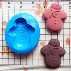 Snowman Mold Gingerbread Man Mold Cookie Biscuit 24mm Flexible Silicone Mold Miniature Sweets Scrapbooking Fondant Gumpaste Fimo Clay MD826