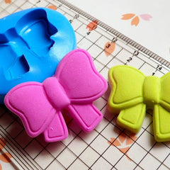 Ribbon / Bow (30mm) Silicone Flexible Push Mold Jewelry Charms Cupcake (Clay Fimo Premo Resin Epoxy Soap Gum Paste Fondant Wax) MD756
