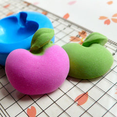 Apple Mold 24mm Flexible Silicone Mold Kawaii Miniature Fruit Cabochon DIY Jewelry Charms Polymer Clay Fimo Resin Mini Fondant Mold MD386