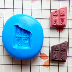Flexible Mold Silicone Mold - Tiny Bitten 'Milk' Chocolate Bar (11mm) Miniature Food, Sweets, Jewelry Charms (Clay Fimo Epoxy Fondant) MD353