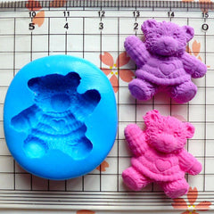 Bear in Sweater (24mm) Silicone Flexible Push Mold - Jewelry, Charms, Cupcake (Clay, Fimo, Casting Resin, Epoxy, Fondant, Gum Paste) MD453