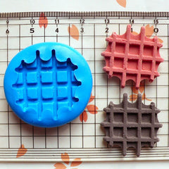 Waffle (26mm) Flexible Mold Silicone Mold - Miniature Food, Cupcake, Jewelry, Charms (Resin Clay Fimo Sculpey Premo Epoxy Fondant) MD308