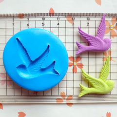 Sparrow (34mm) Silicone Flexible Push Mold - Jewelry, Charms, Cupcake (Clay, Fimo, Casting Resin, Epoxy, Wax, Gum Paste, Fondant) MD465