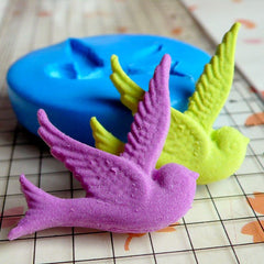 Sparrow (34mm) Silicone Flexible Push Mold - Jewelry, Charms, Cupcake (Clay, Fimo, Casting Resin, Epoxy, Wax, Gum Paste, Fondant) MD465
