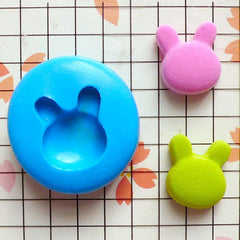 Bunny / Rabbit Head (13mm) Silicone Flexible Push Mold - Jewelry, Charms, Cupcake (Clay Fimo Casting Resins Epoxy Wax Soap Fondant) MD440