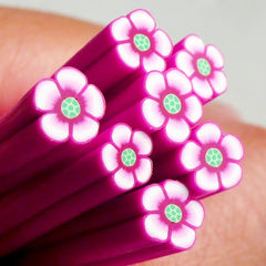 Polymer Clay Cane - Purple Pink Flower - for Miniature Food / Dessert / Cake / Ice Cream Sundae Decoration and Nail Art CFW060
