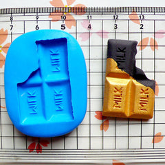 Decoden Mold Bitten Milk Chocolate Bar 30mm Flexible Silicone Mold Kawaii Mini Sweets Fimo Polymer Clay Jewelry Cabochon Mold Charms MD358