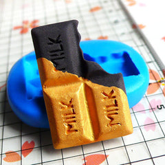 Decoden Mold Bitten Milk Chocolate Bar 30mm Flexible Silicone Mold Kawaii Mini Sweets Fimo Polymer Clay Jewelry Cabochon Mold Charms MD358