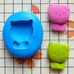 Cat (15mm) Silicone Flexible Push Mold - Miniature Food, Sweets, Jewelry, Charms (Clay Fimo Premo Resin Epoxy Wax Gum Paste Fondant) MD711