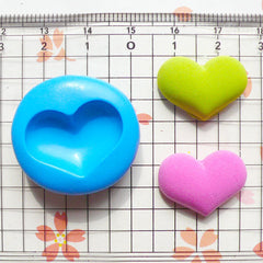 Heart (21mm) Silicone Flexible Push Mold - Miniature Food, Sweets, Cupcake, Jewelry, Charms (Resin Clay Fimo Wax Gum Paste Fondant) MD509