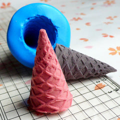 3D Silicone Mold Ice Cream Sugar Cone Mold 35mm Miniature Sweets Deco Fimo Polymer Clay Jewelry Charms Kawaii Cabochon Flexible Mold MD286