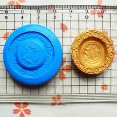 Dollhouse Mold Round Plate Mold 26mm Flexible Silicone Mold Miniature Deco Polymer Clay Fimo DIY Kawaii Cabochon Charms Push Mold MD555