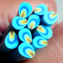 Polymer Clay Cane - Blue Petal - for Miniature Food / Dessert / Cake / Ice Cream Sundae Decoration and Nail Art  CP05