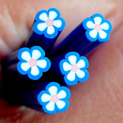 Polymer Clay Cane - Blue Flower - for Miniature Food / Dessert / Cake / Ice Cream Sundae Decoration and Nail Art CFW034