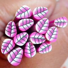 Polymer Clay Cane - Pink Purple Leaf - for Miniature Food / Dessert / Cake / Ice Cream Sundae Decoration and Nail Art  CL13