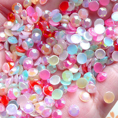 Rhinestones Cabochons Mix Assorted 5mm Round AB Bubblegum Faceted Rhinestones / Cabochons (around 250 to 300 pcs) (9 candy colors) RHM003