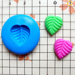 Leave Leaf (13mm) Silicone Flexible Push Mold - Jewelry, Charms, Cupcake (Clay, Fimo, Casting Resins, Wax, Soap, Gum Paste, Fondant) MD802