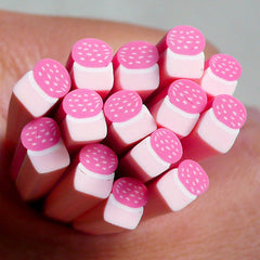 Polymer Clay Cane -Sweets -Strawberry Cupcake / Muffin for Miniature Food / Dessert / Cake / Ice Cream Sundae Decoration and Nail Art CSW013