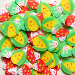 Polymer Clay Cane Vegetable Mix  Mushroom Sweet Corn Slices Miniature Food Decoration Nail Art (75 pcs) CMX029