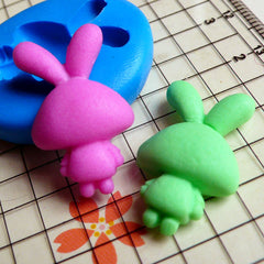 Bunny / Rabbit (24mm) Silicone Flexible Push Mold - Miniature Food, Sweets, Jewelry, Charms (Clay, Fimo, Resins, Gum Paste, Fondant) MD441