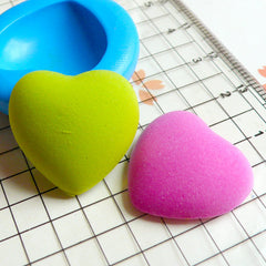 Puffy Heart (20mm) Silicone Flexible Push Mold - Miniature Food, Sweets, Cupcake, Jewelry, Charms (Resin Clay Fimo Gum Paste Fondant) MD511
