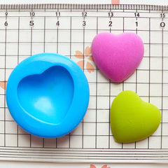 Puffy Heart (20mm) Silicone Flexible Push Mold - Miniature Food, Sweets, Cupcake, Jewelry, Charms (Resin Clay Fimo Gum Paste Fondant) MD511