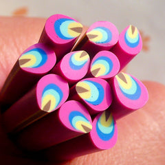 Polymer Clay Cane - Purple Pink Petal - for Miniature Food / Dessert / Cake / Ice Cream Sundae Decoration and Nail Art CP04